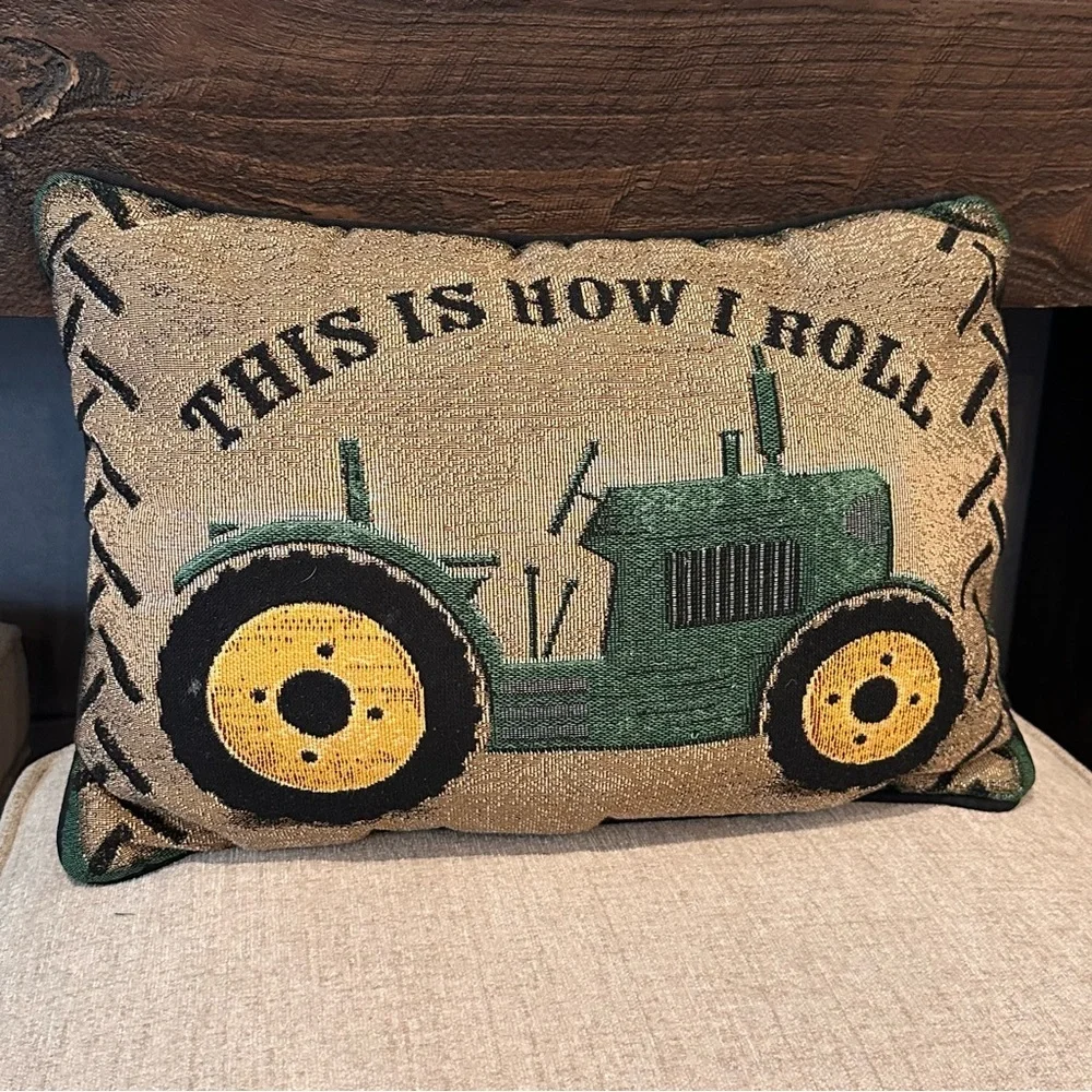 Unbranded Green Yellow Throw Pillow Farmer Tractor This Is How I Roll Lumbar